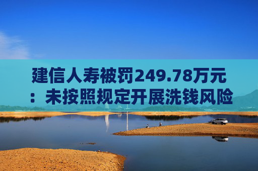 建信人寿被罚249.78万元：未按照规定开展洗钱风险评估或者健全相应的风险管控制度