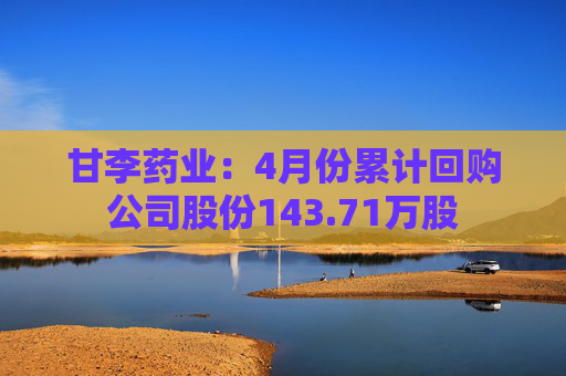 甘李药业：4月份累计回购公司股份143.71万股