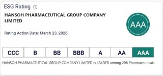 翰森制药获评MSCI ESG AAA评级