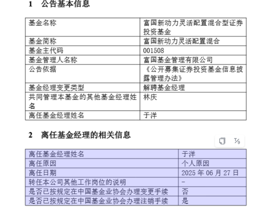 富国于洋离职不意外，意外的是鹏华和淳厚的变动  第1张